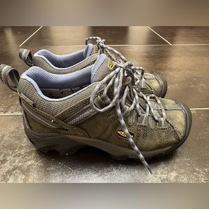 Keen Shoes Targhee ll Womens 5 Gray Blue Leather Trail Hiking Waterproof Sneaker